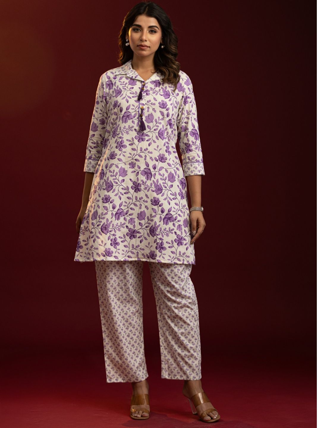 Lavender Bloom Tassel Co-ord Set
