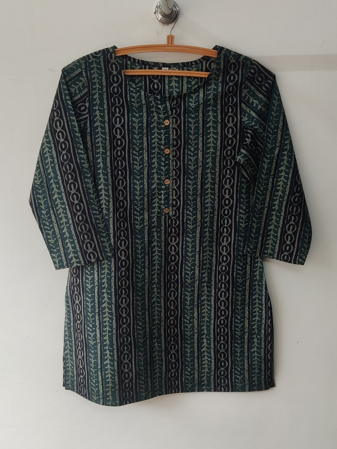 Pure Cotton Floral Printed Top - Cyan