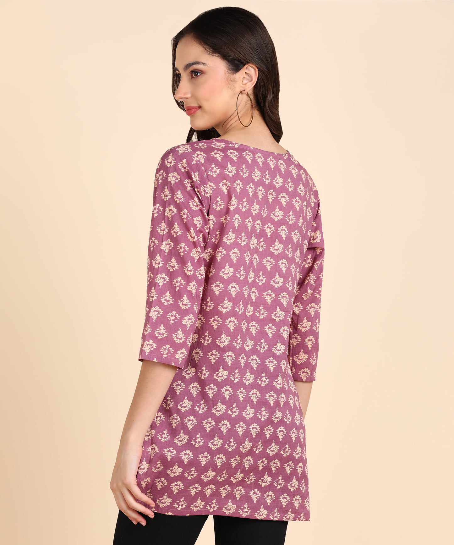 Pure Cotton Hip Length Printed Short kurti / Top (Pack of 3)