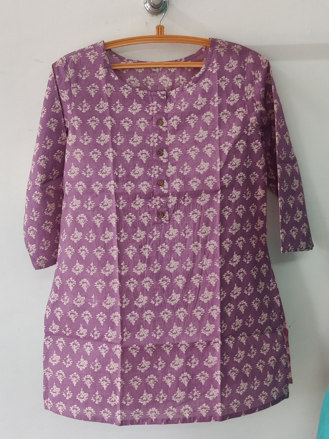 Pure Cotton Floral Printed Top - Purple