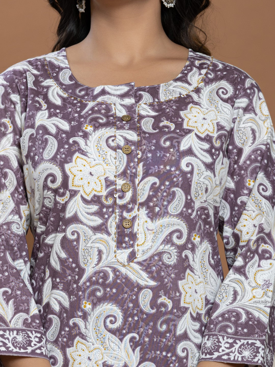 Pure Cotton Printed Straight Kurta with Pants