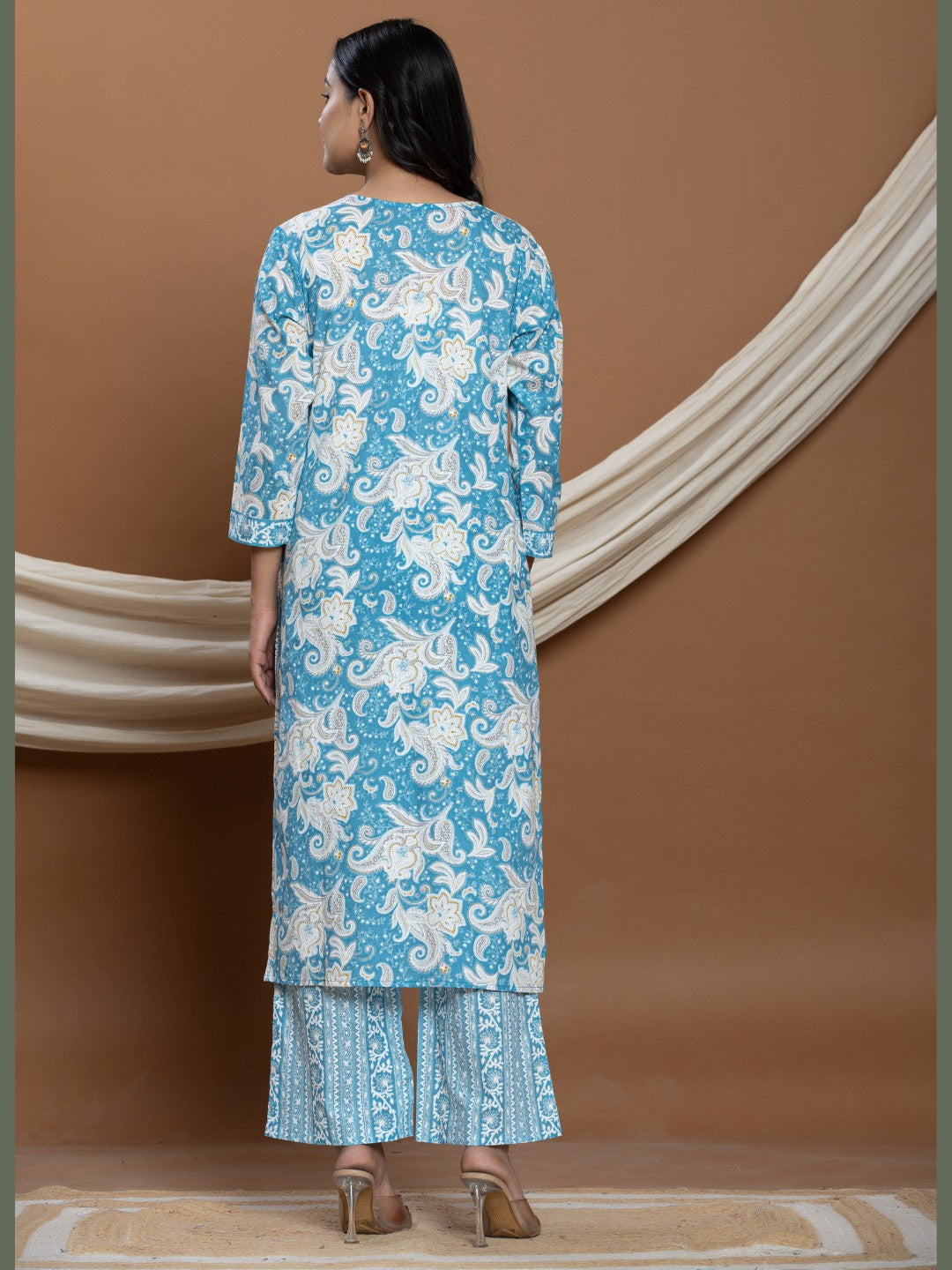 Pure Cotton Printed Straight Kurta with Pants