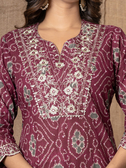 Wine & Shine Pure Cotton Embroidered Set
