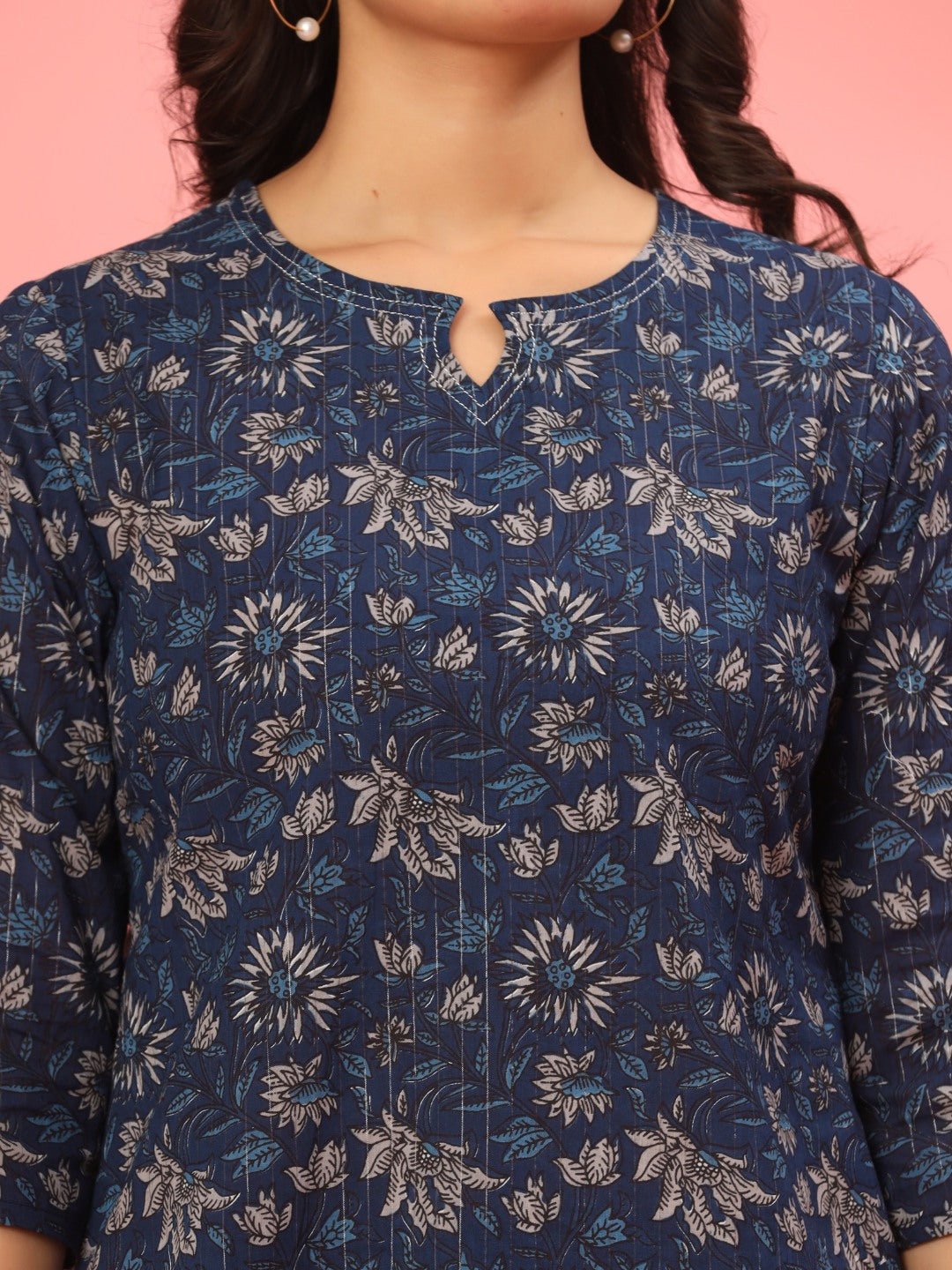 Indigo Starlight Floral Pure Cotton Co-ord Set