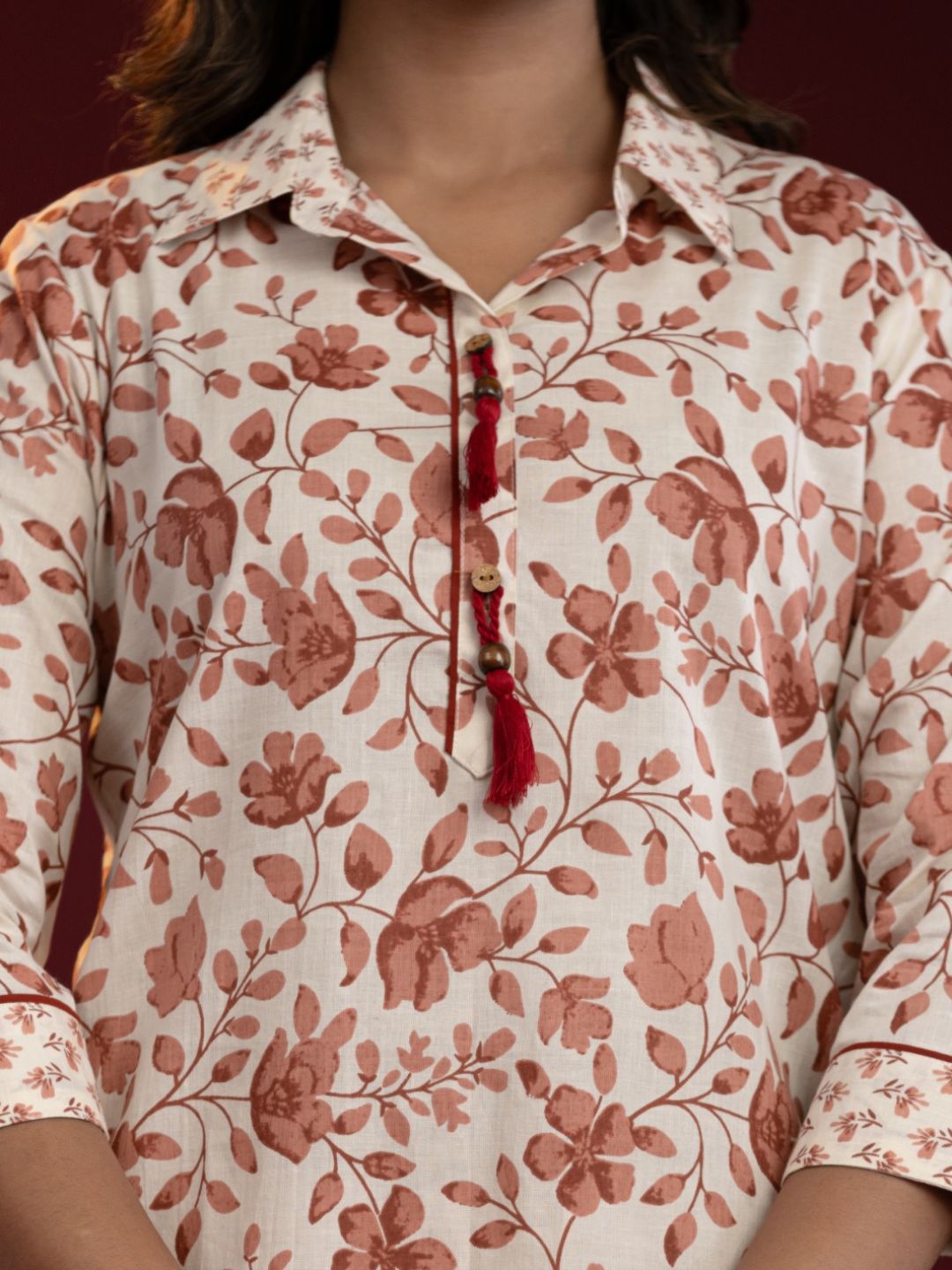 Mocha Blossom – Pure Cotton Co-ord Set