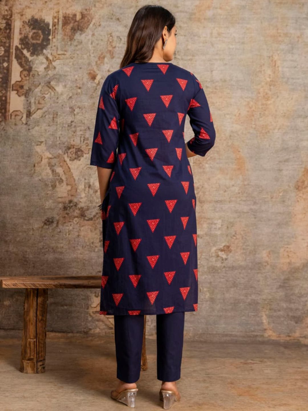 Midnight Mosaic – Pure Cotton Dupatta Set