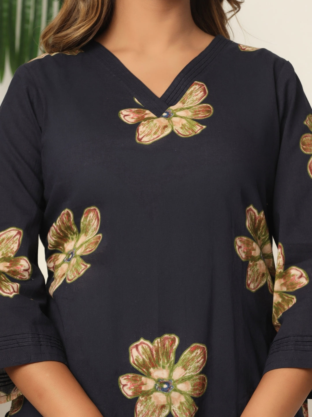 Petal Pop – Pure Cotton Printed Co-ord Set - Midnight Bloom