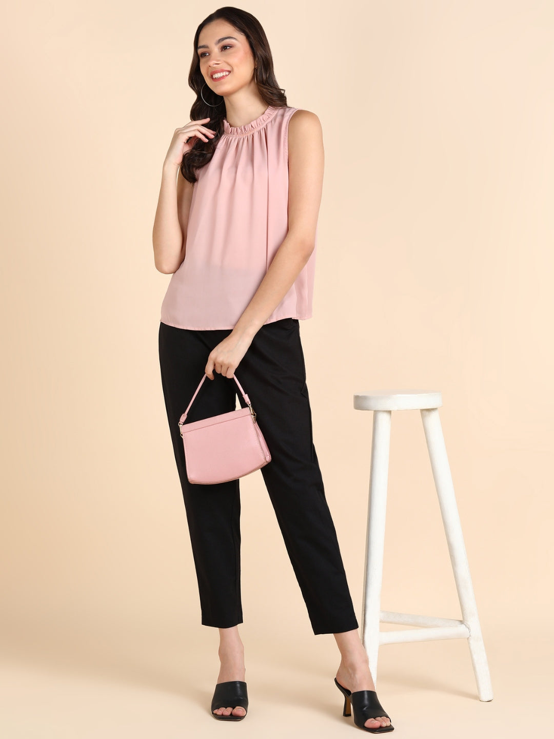 Soft Cotton Solid Color Pant - Black