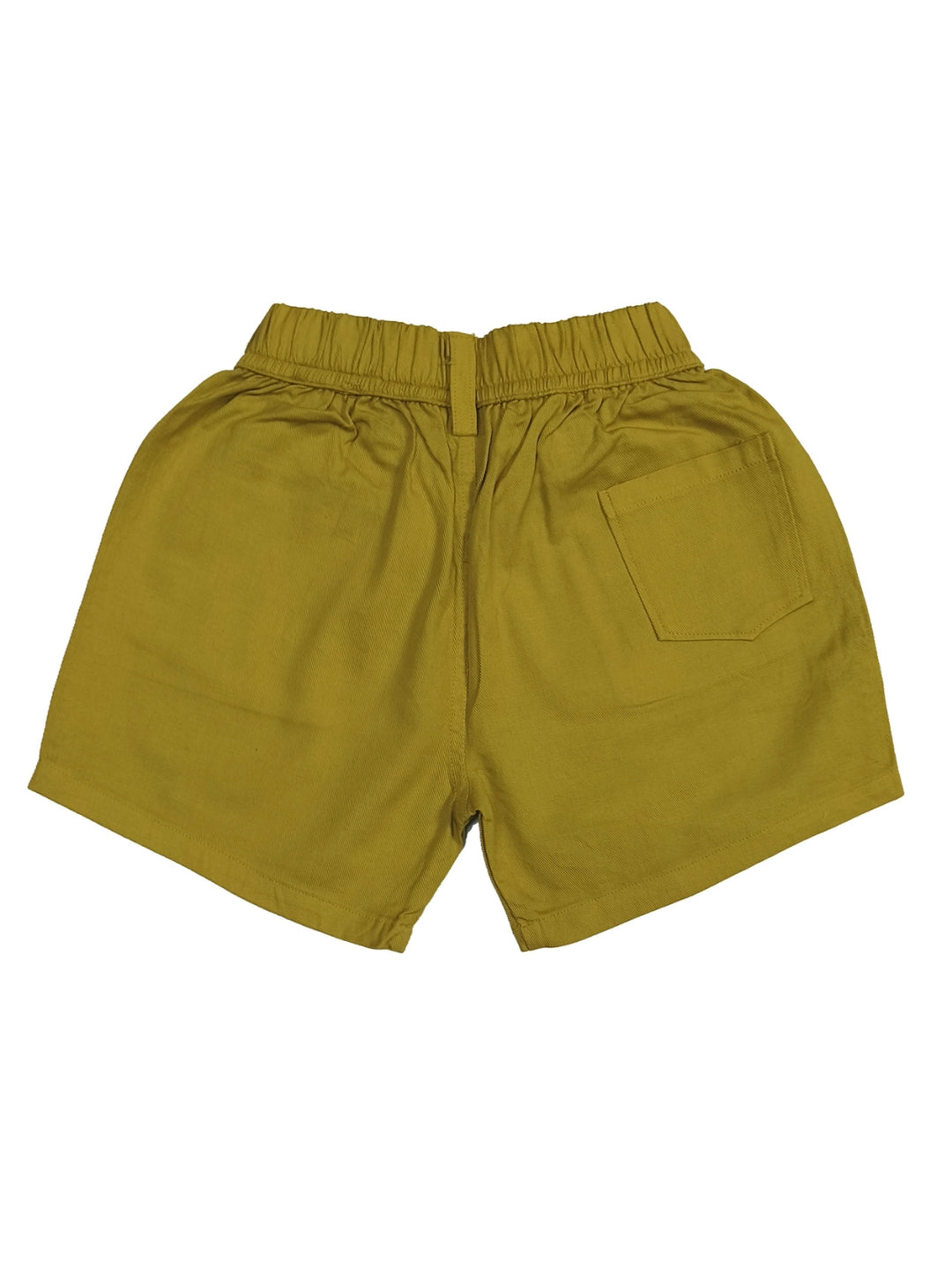 Pure Cotton Graphic Print Girls Shorts - Mustard