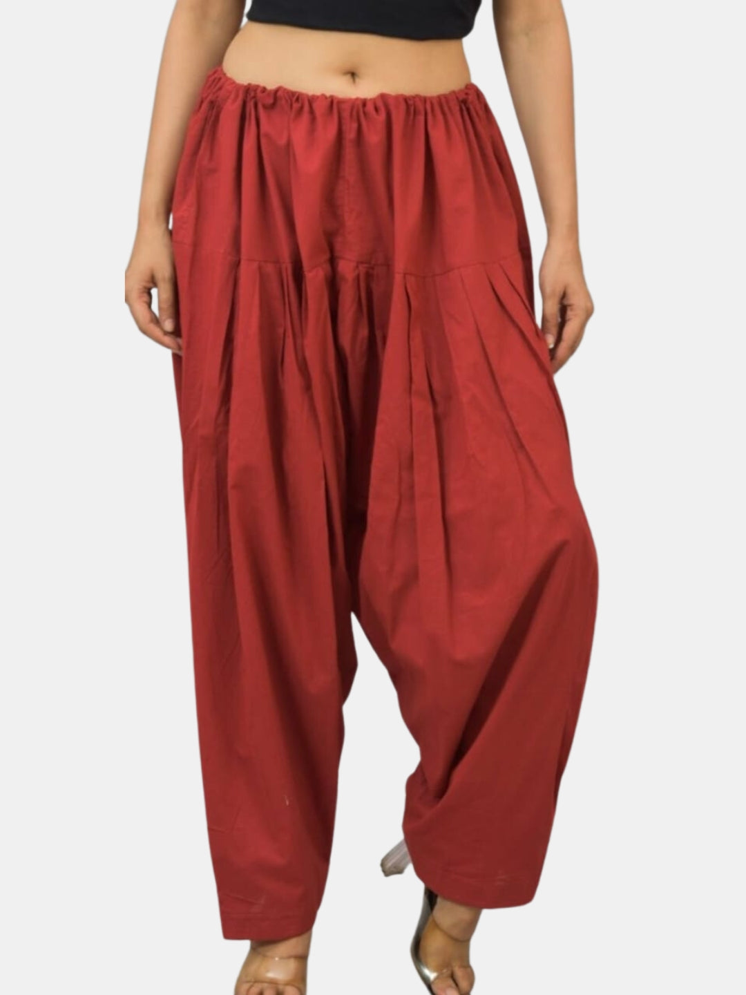 Mustard - Pure Cotton Solid Color Patiala Pants for women