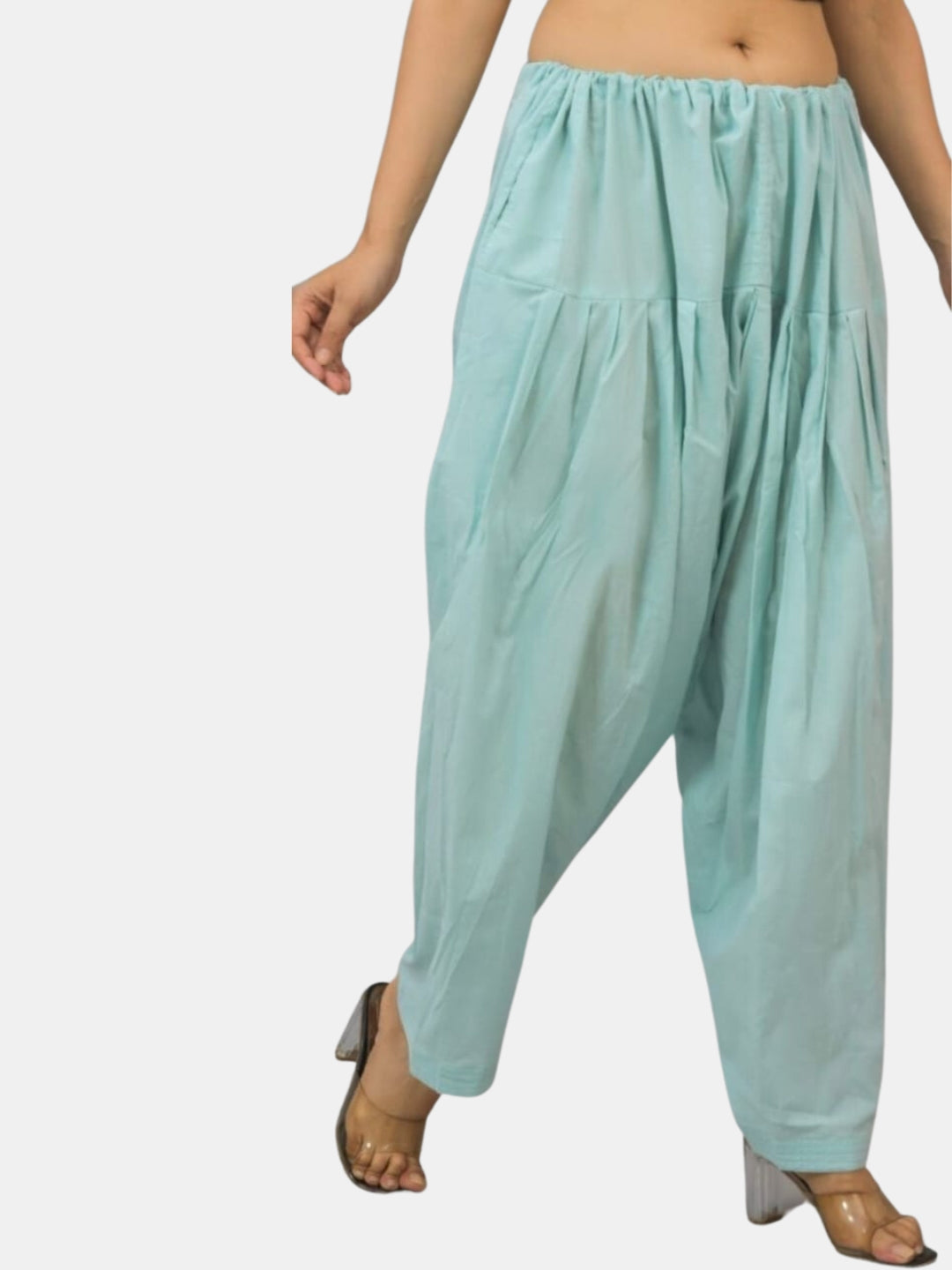 Mustard - Pure Cotton Solid Color Patiala Pants for women