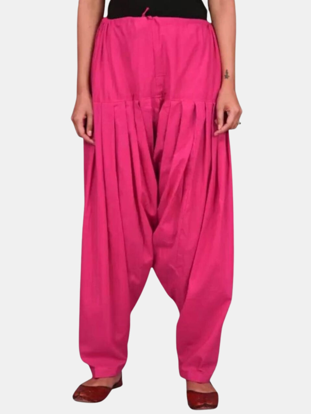 Mustard - Pure Cotton Solid Color Patiala Pants for women