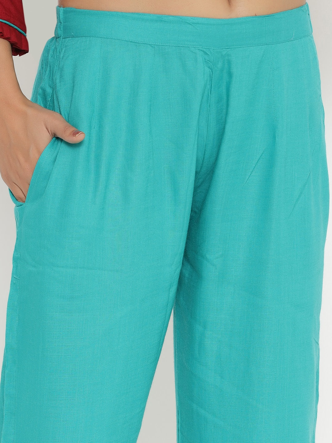 Hand Embroidered Kurta and Pant Set - Maroon