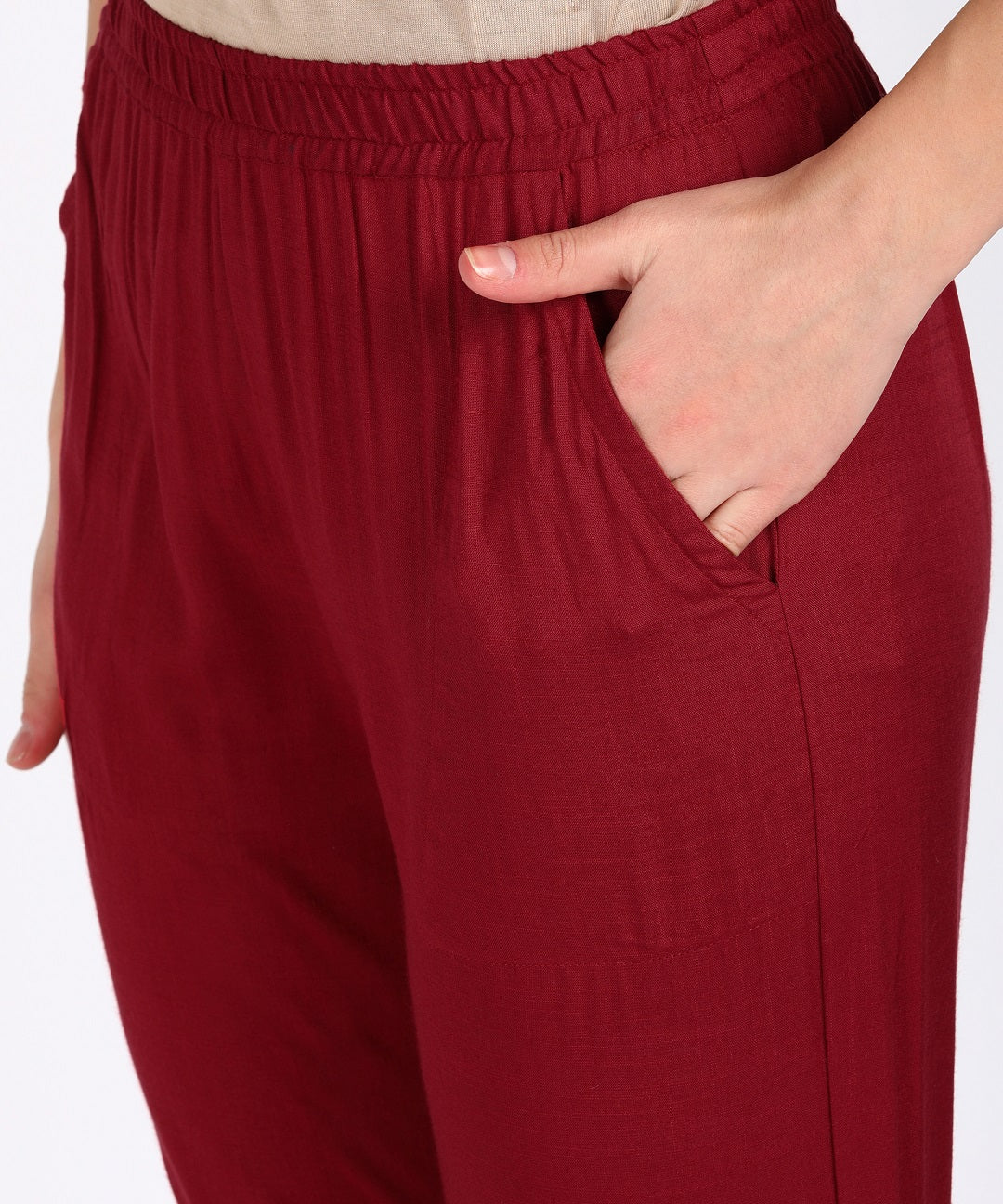 Solid Thread Embroidered Straight Kurta Pant Set - Maroon