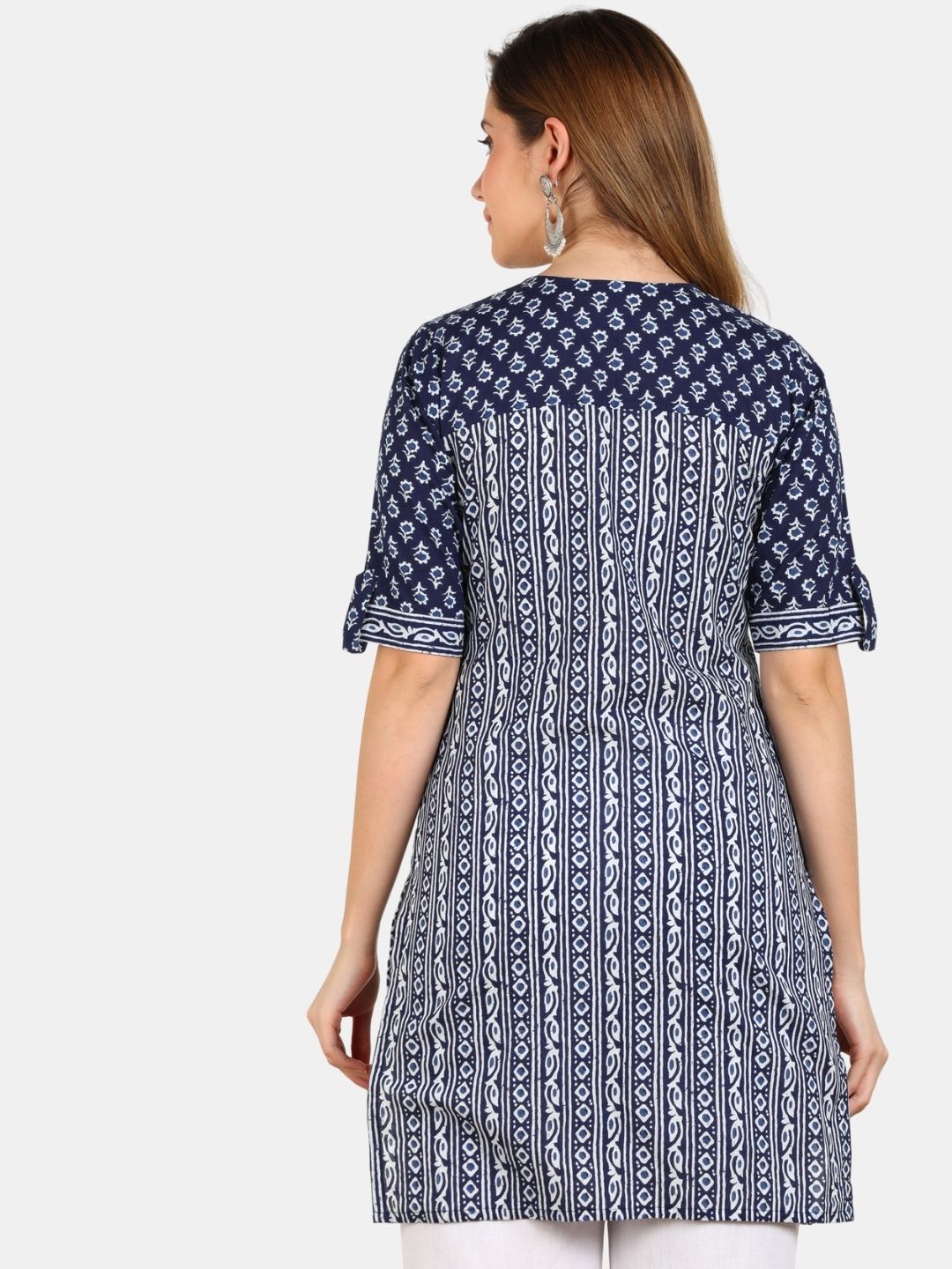Indigo Print Straight Tunic
