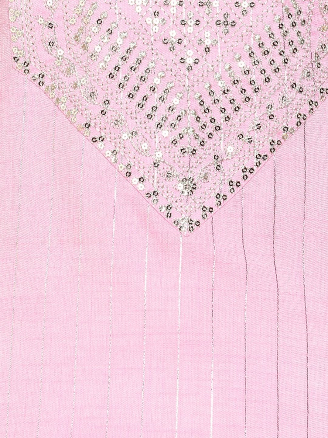 Sequin Embroidered Straight Kurta - Pink