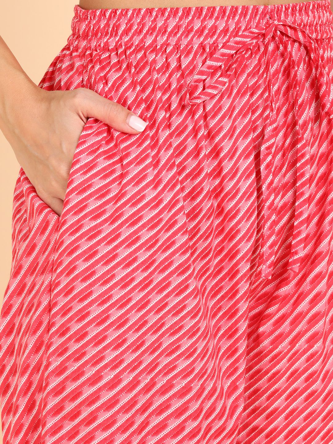 Pure Cotton Floral Print Kurta, Pant and Dupatta Set - Pink
