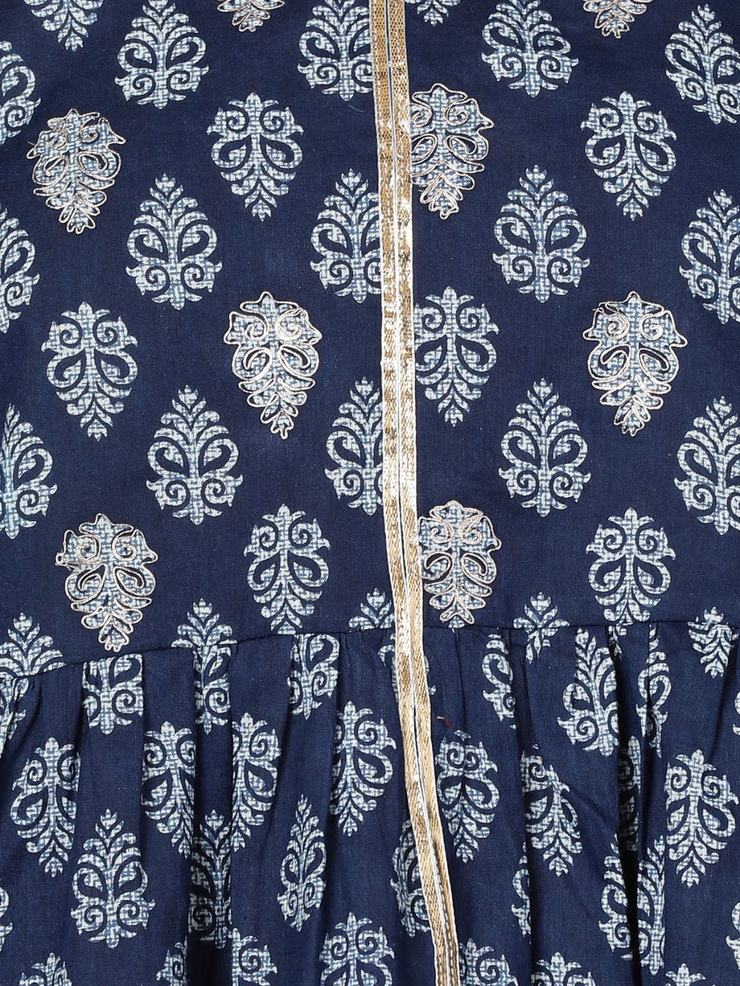 Pure Cotton Indigo Print Peplum Top