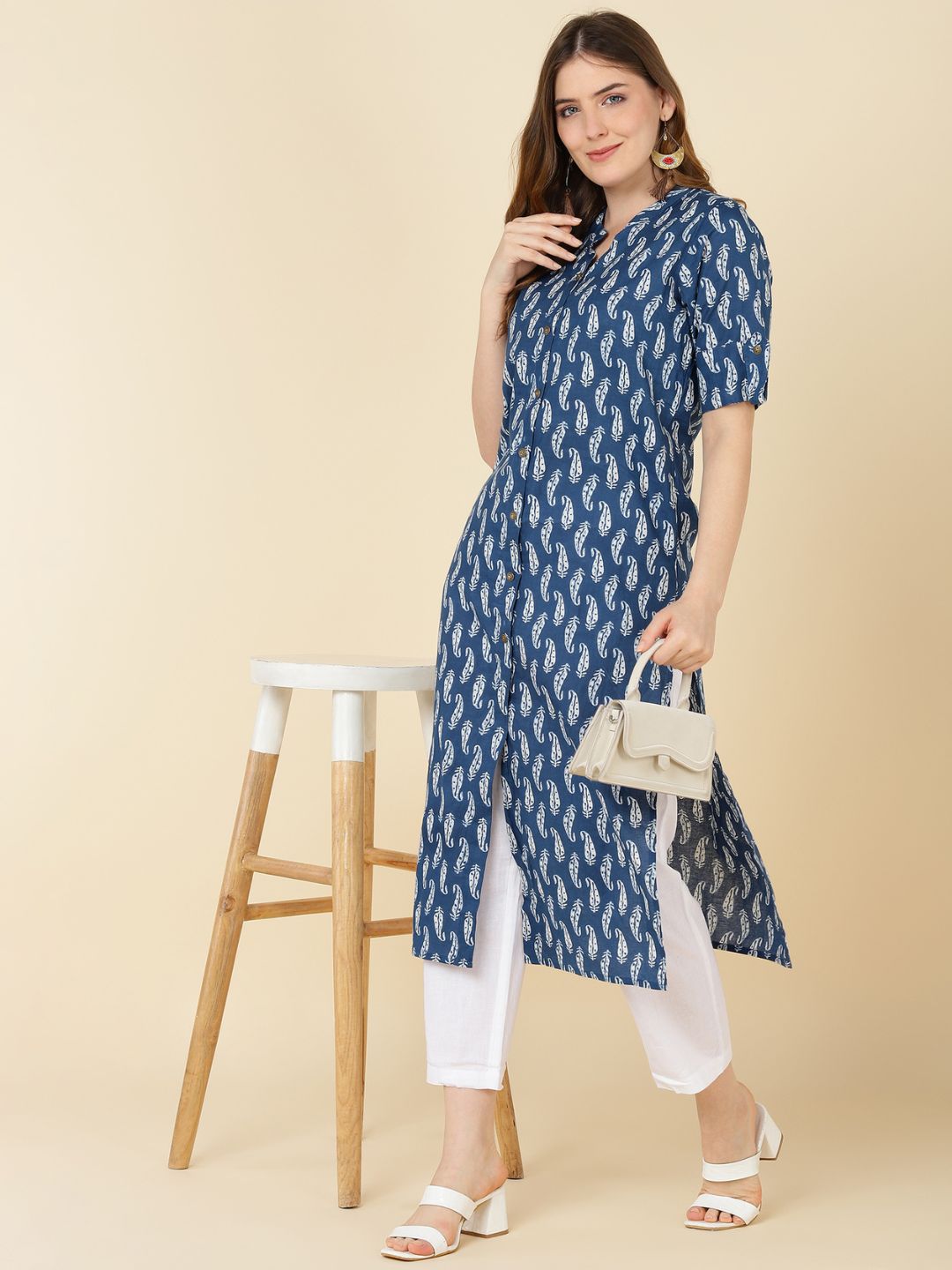 Indigo Kairi Print Straight Kurta
