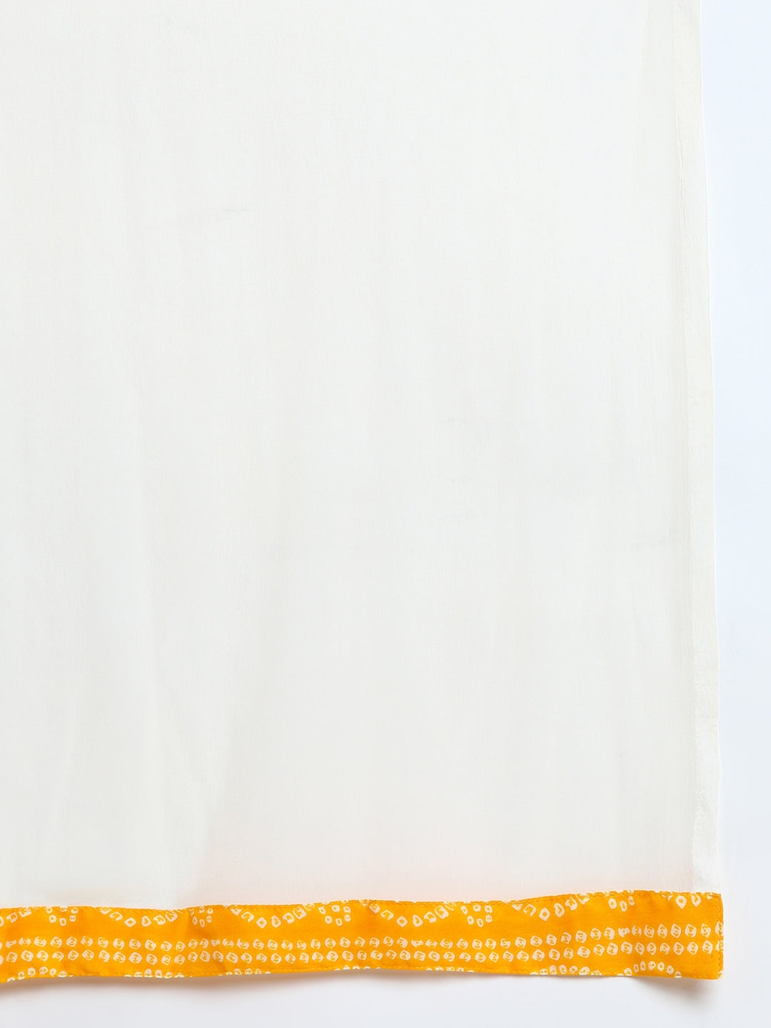 Bandhani Print Embroidered Nyra Cut Kurta, Pant and Dupatta Set - Yellow