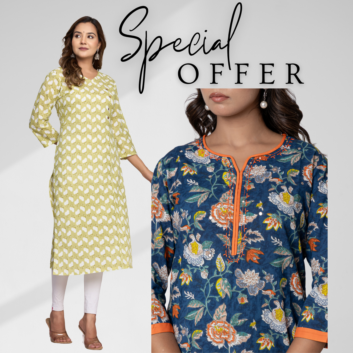 2 Cotton Kurtas @ Rs.799/- only