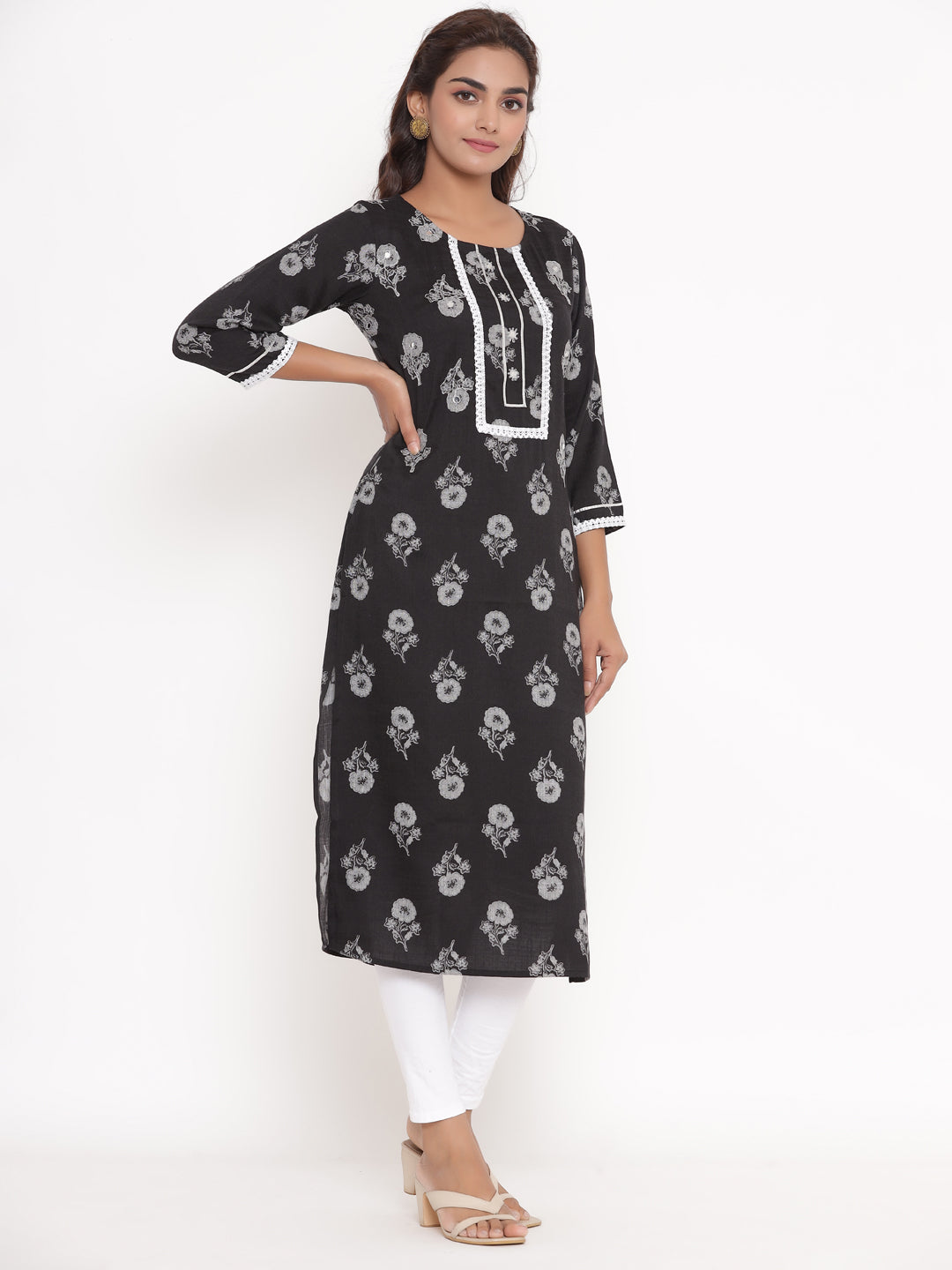 Monochrome Magic Embellished Kurta