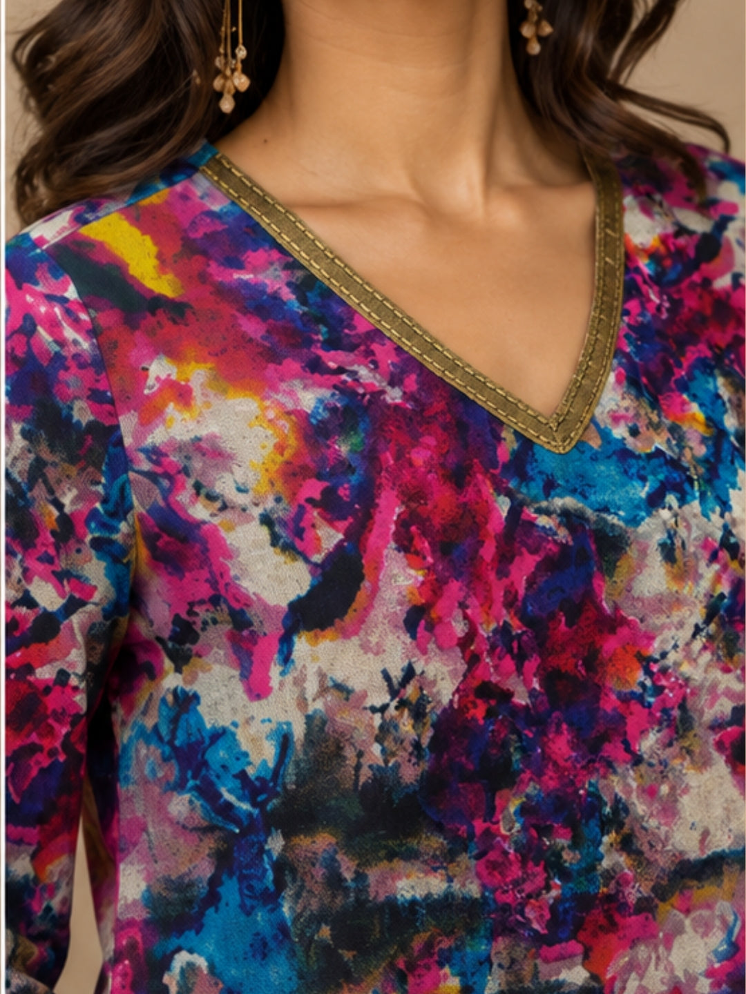 Colour Riot — Rayon Hip-Length Short Kurti