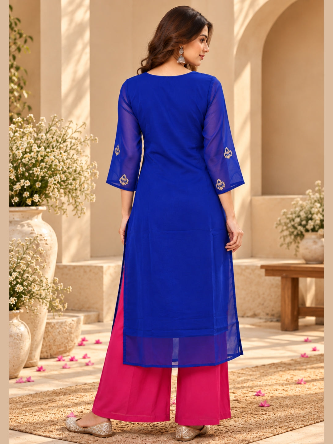 The Royal Pittan Edit — Georgette Kurta & Palazzo Set