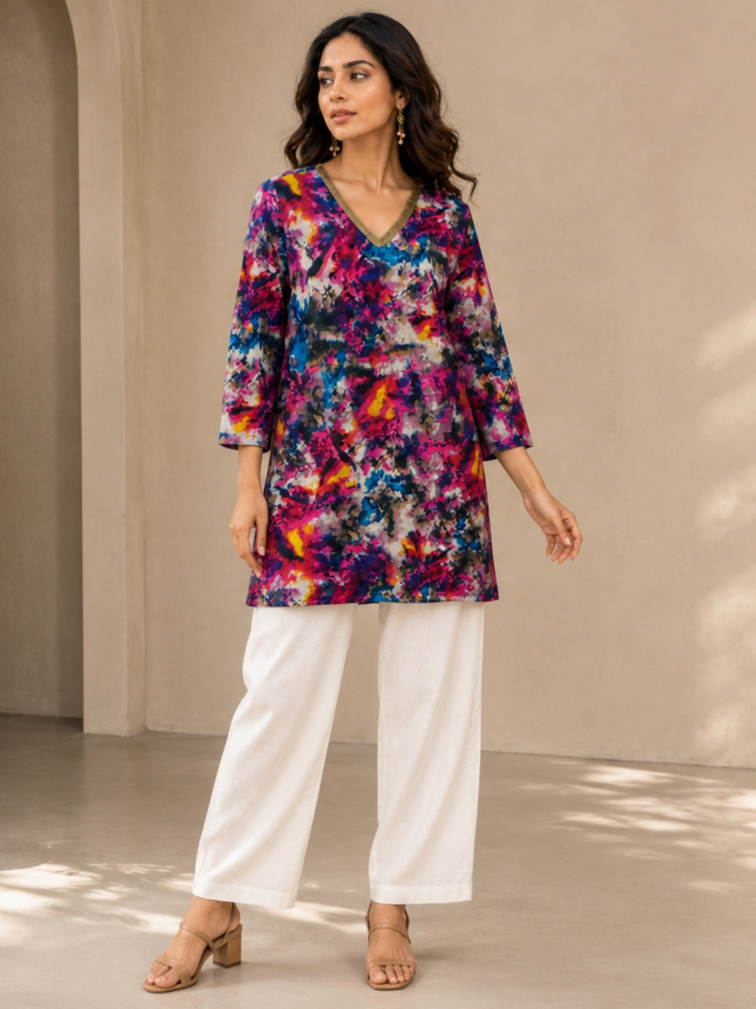 Colour Riot — Rayon Hip-Length Short Kurti
