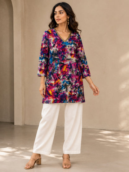 Colour Riot — Rayon Hip-Length Short Kurti