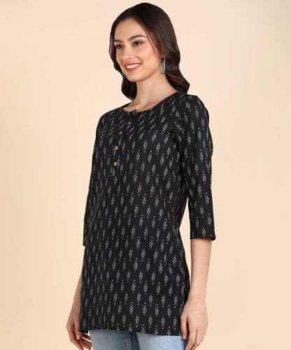 Pure Cotton Hip Length Printed Short kurti / Top (Pack of 3)