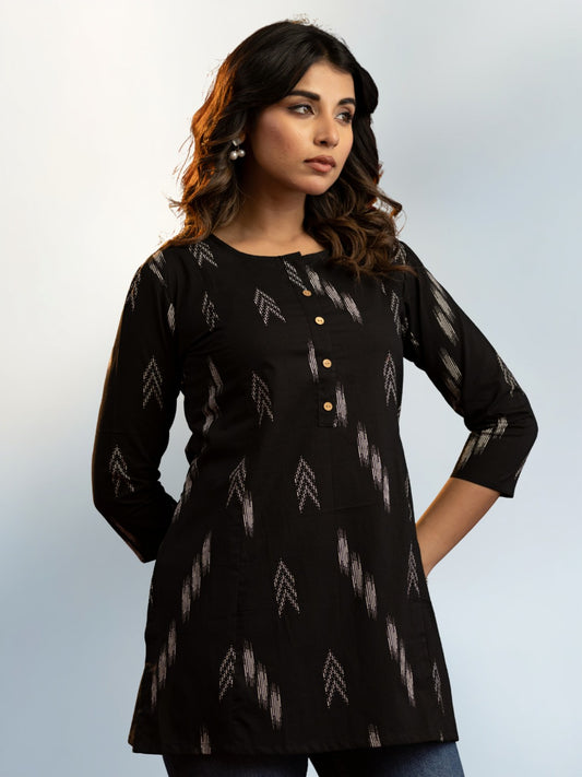 Contemporary Ikat Cotton Tunic Top