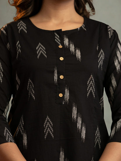 Contemporary Ikat Cotton Tunic Top