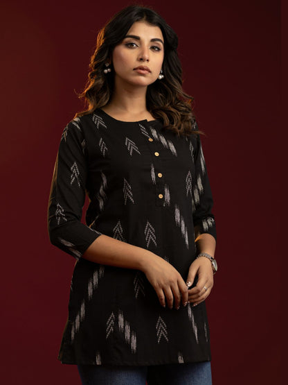 Contemporary Ikat Cotton Tunic Top