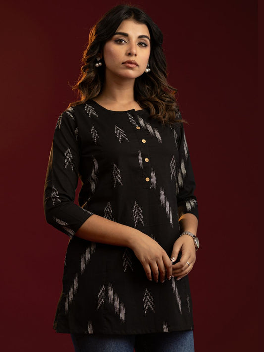 Contemporary Ikat Cotton Tunic Top