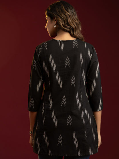 Contemporary Ikat Cotton Tunic Top