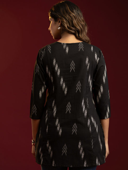 Contemporary Ikat Cotton Tunic Top