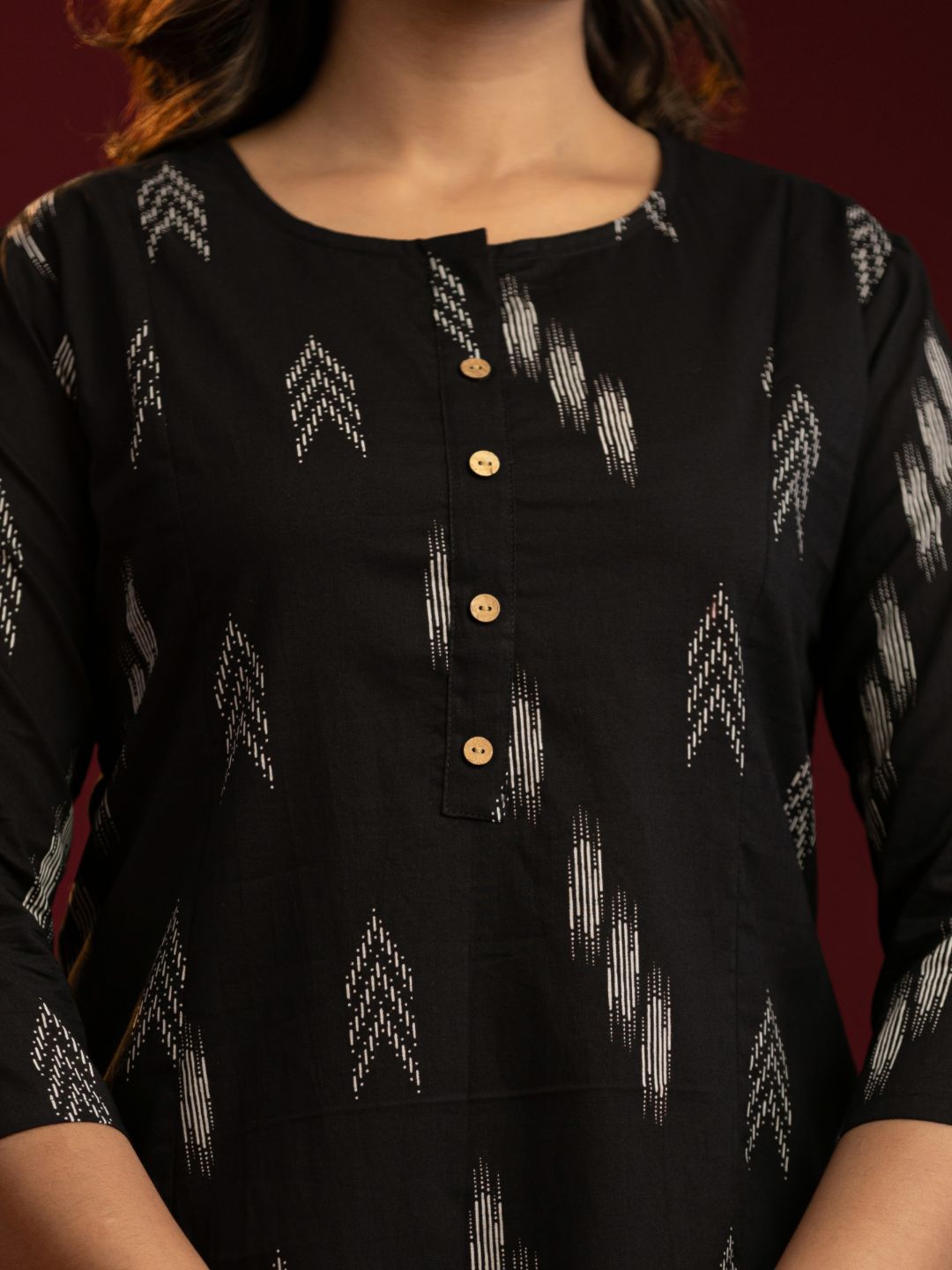 Contemporary Ikat Cotton Tunic Top