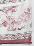 Floral Print Kurta, Pant and Dupatta Set - Pink