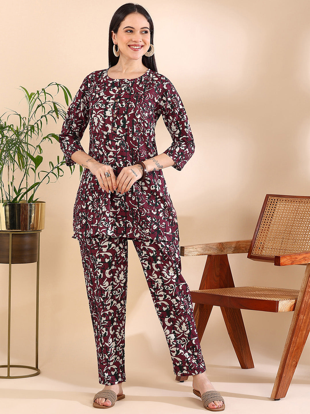 Bloom and Bliss Co-ord Set  - Violet Pink