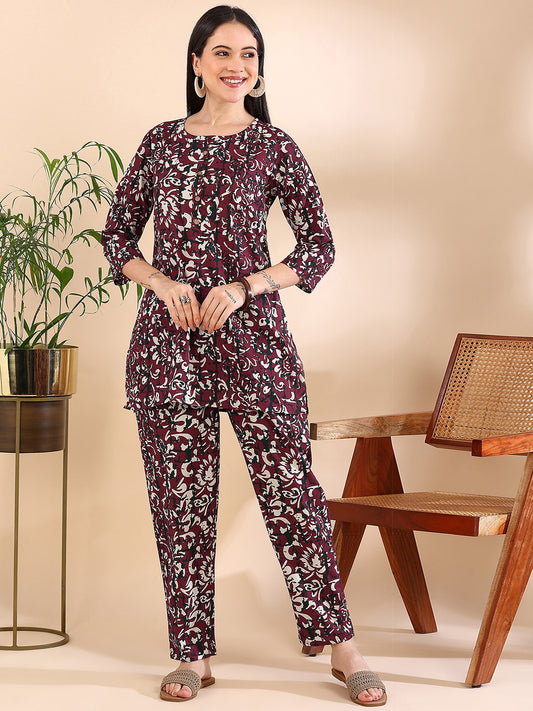 Bloom and Bliss Co-ord Set  - Violet Pink