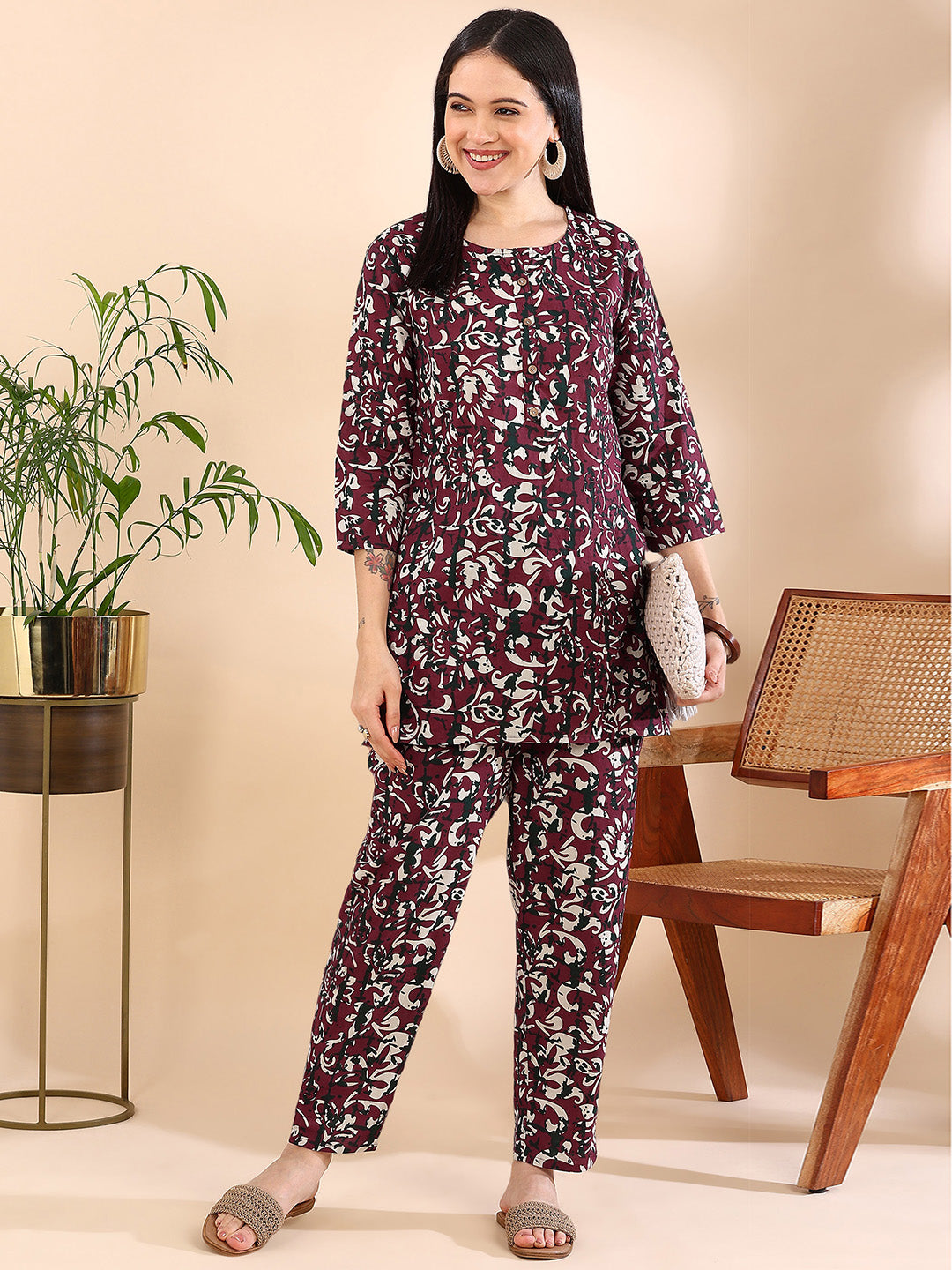 Bloom and Bliss Co-ord Set  - Violet Pink