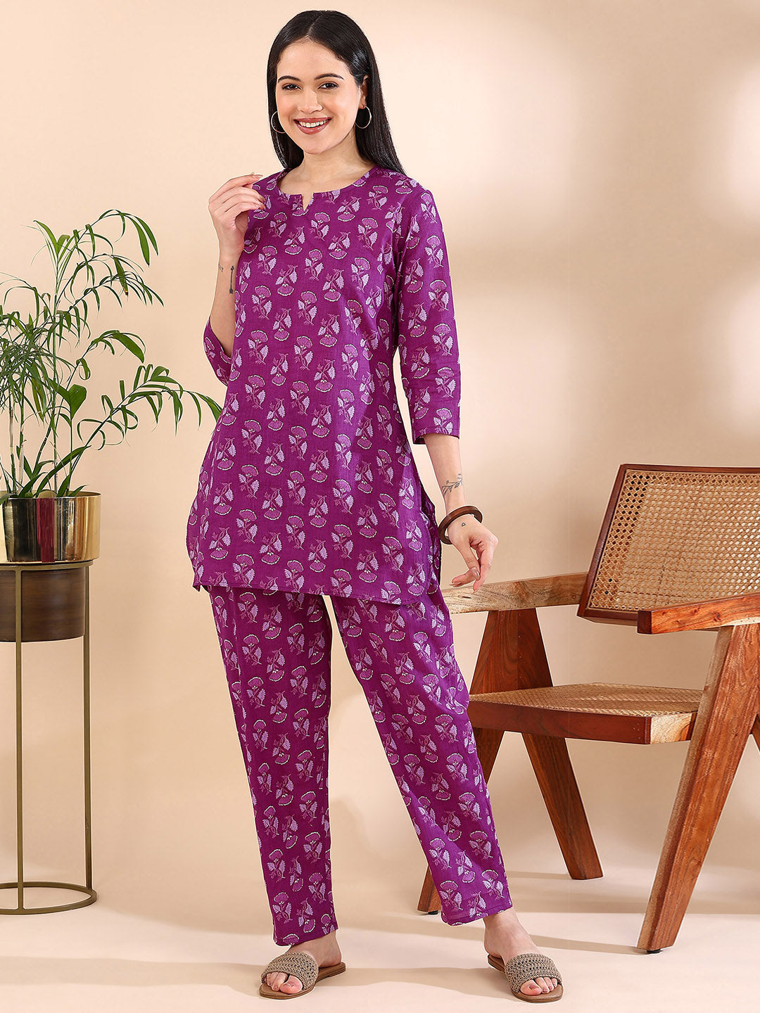 Vivid Violet Dream Pure Cotton Co-ord Set