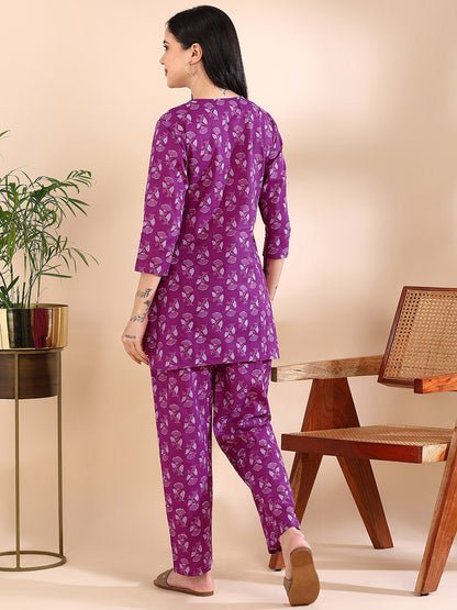 Vivid Violet Dream Pure Cotton Co-ord Set