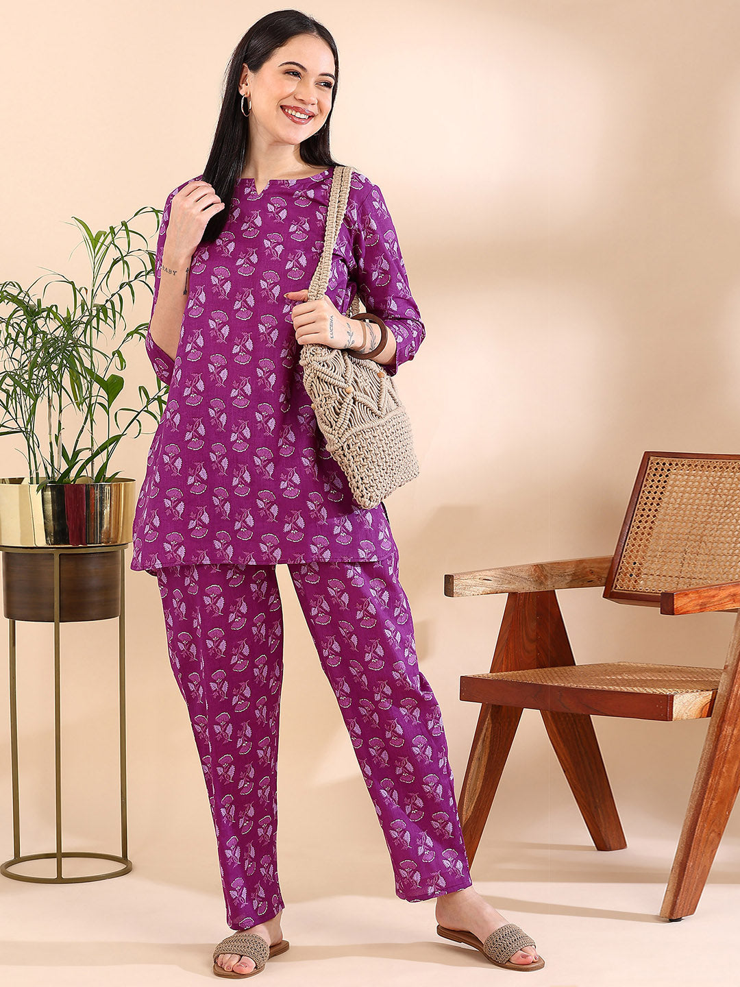 Vivid Violet Dream Pure Cotton Co-ord Set