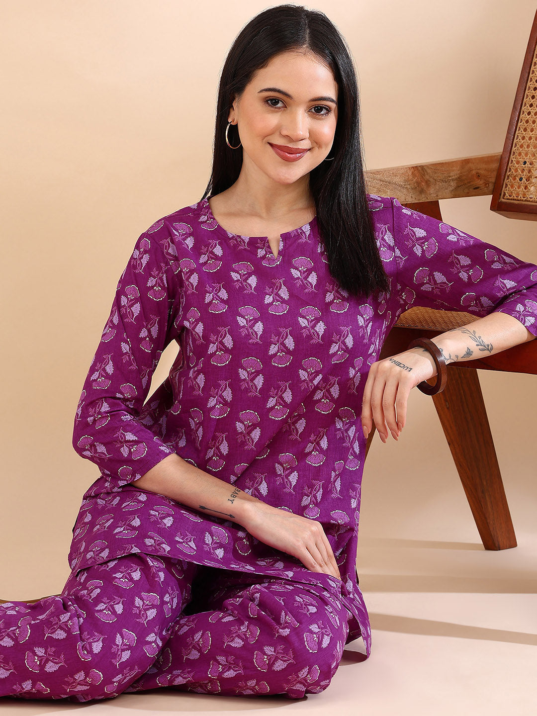 Vivid Violet Dream Pure Cotton Co-ord Set