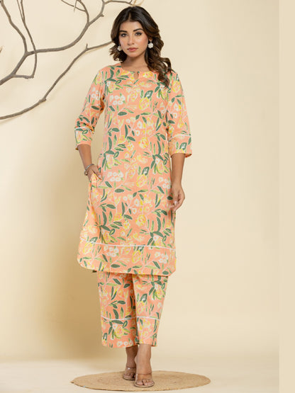 Zesty & Zen: The Peach Floral Co-ord Set!