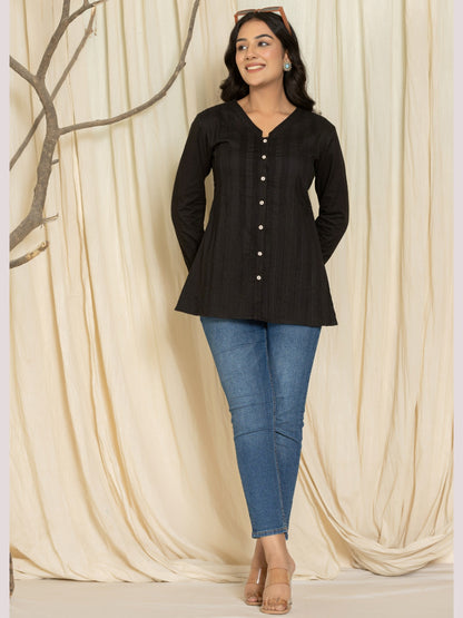 The Midnight Noir Pintuck Tunic