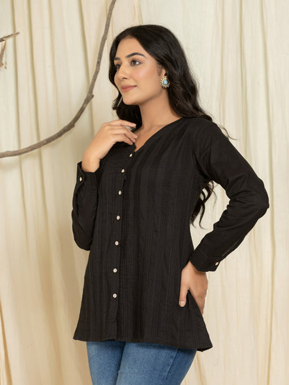 The Midnight Noir Pintuck Tunic