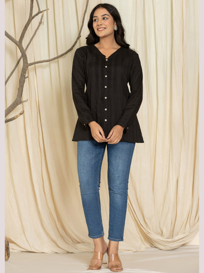 The Midnight Noir Pintuck Tunic